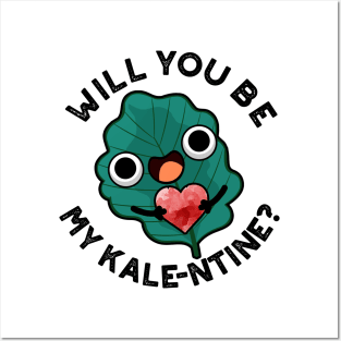 Will You Be My Kale-entine Cute Veggie Valentine Pun Posters and Art